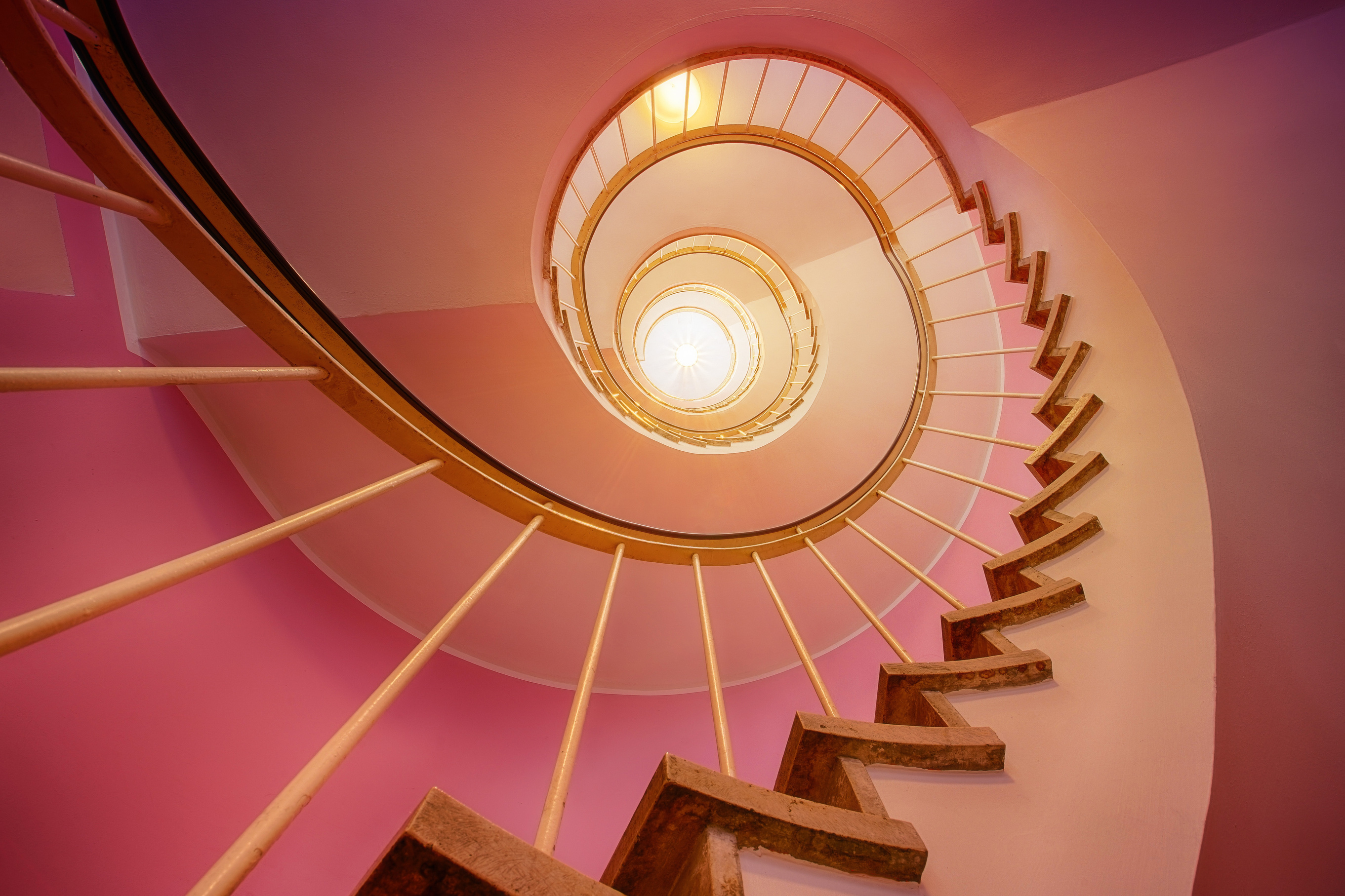 Pink Spiral Staircase